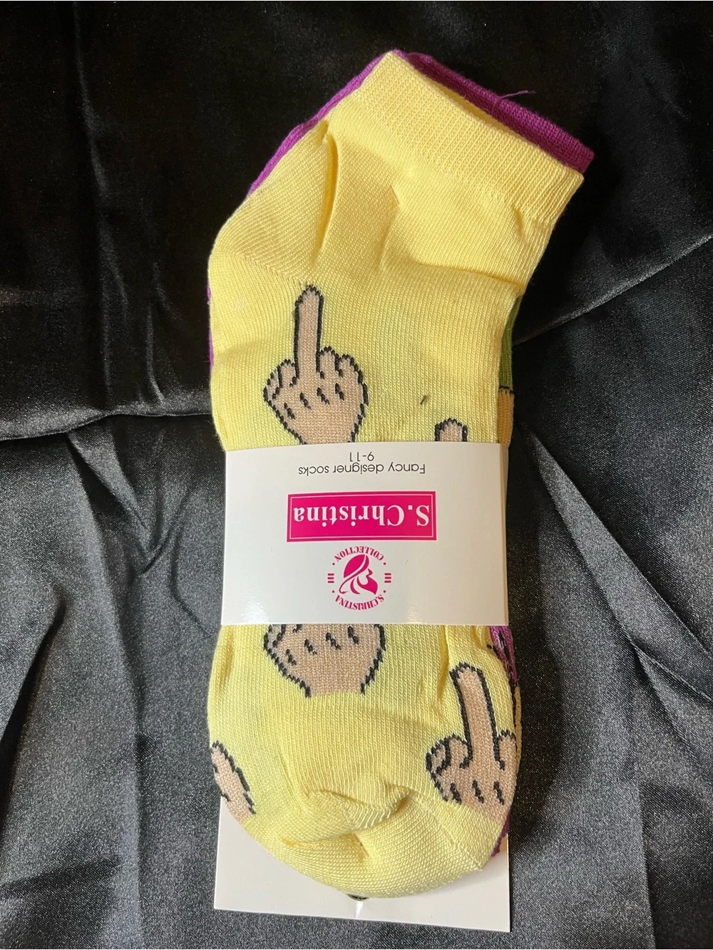 S. Christina Novelty Middle Finger Socks - 3 Pairs
